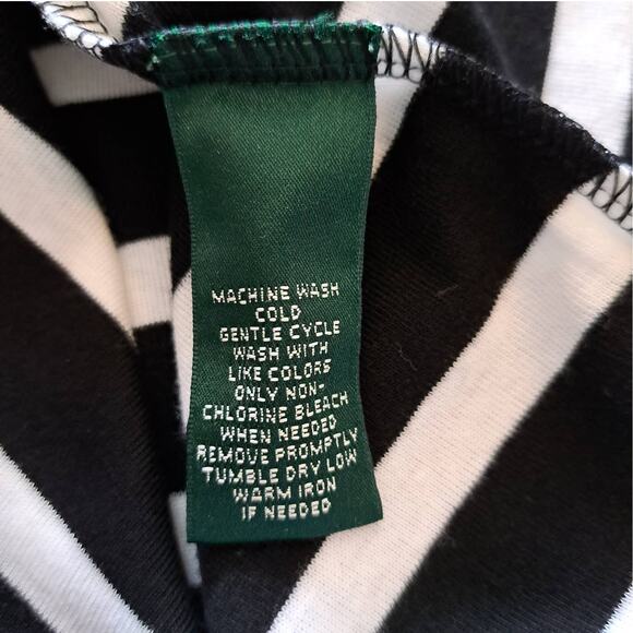 NWT LAUREN Ralph Lauren Striped Dress Size Medium Black & White Preppy Nautical - Picture 10 of 10